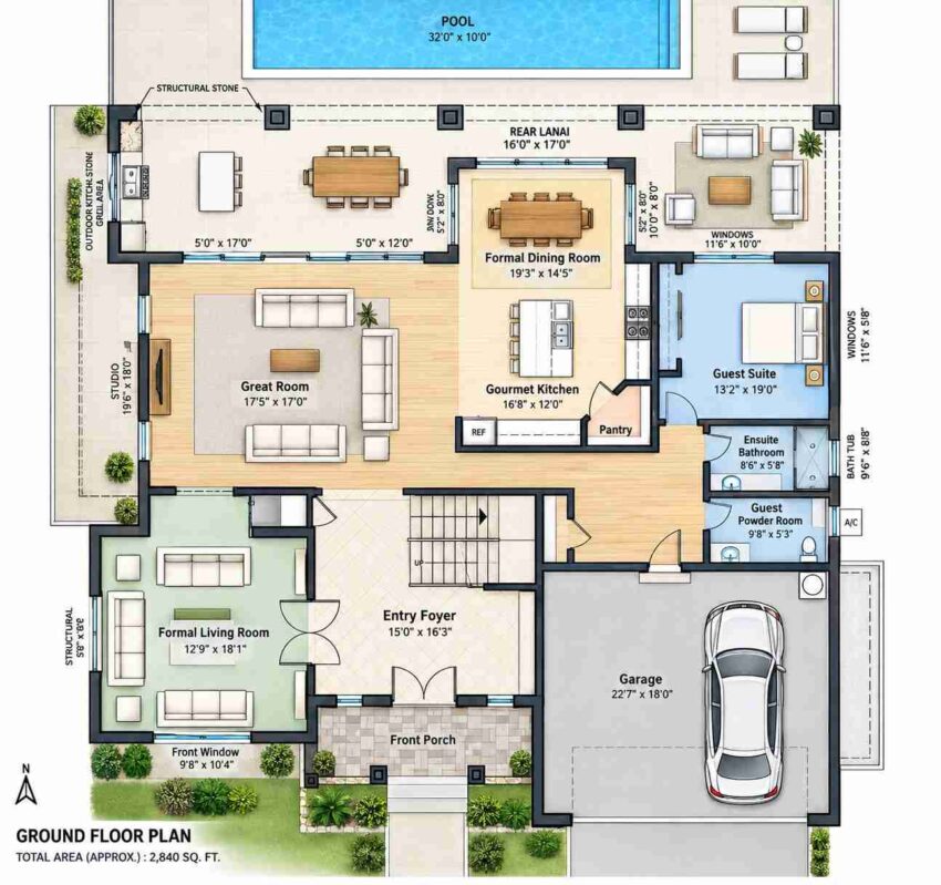 Ground Floor Blueprint of the House