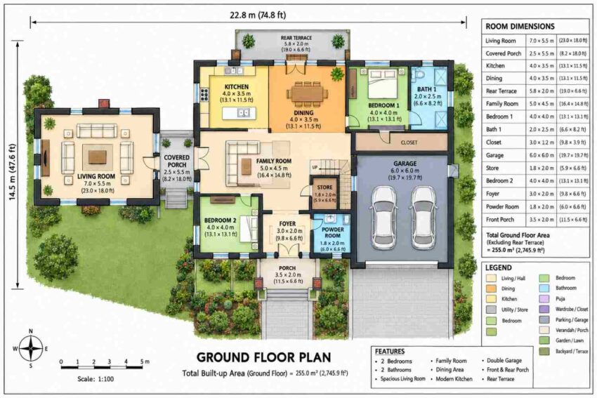 Ground Floor Blueprint of the House