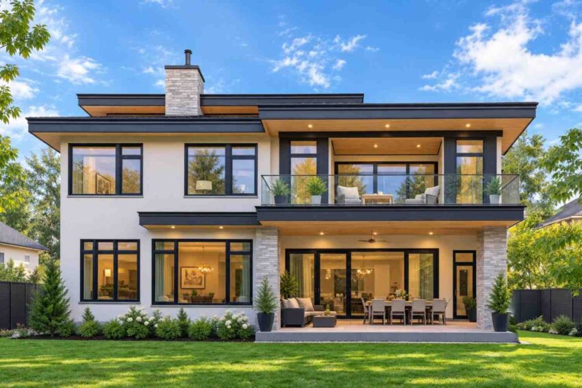 Rear Elevation of the Pavilion Modern two story family home