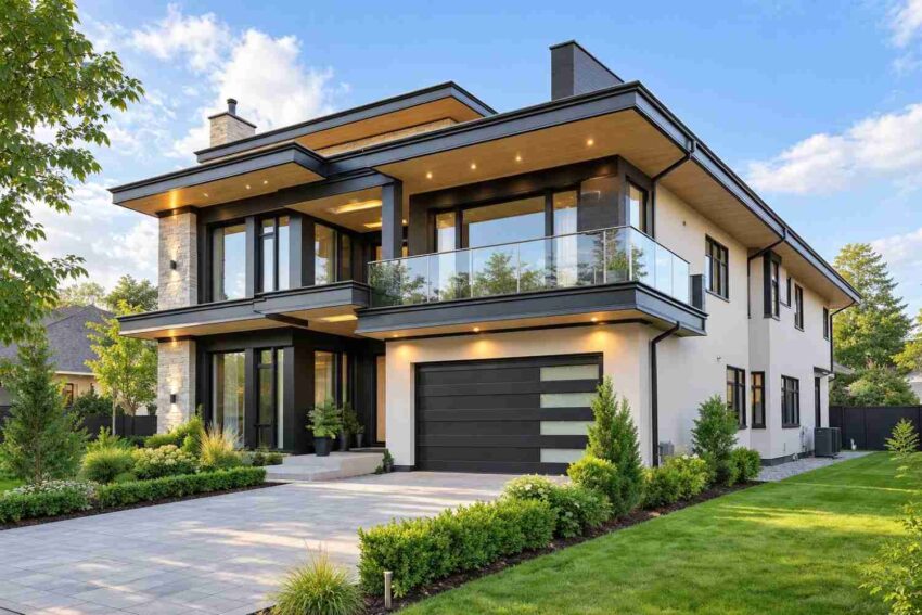 Right Side Elevation of the Pavilion Modern two story family home