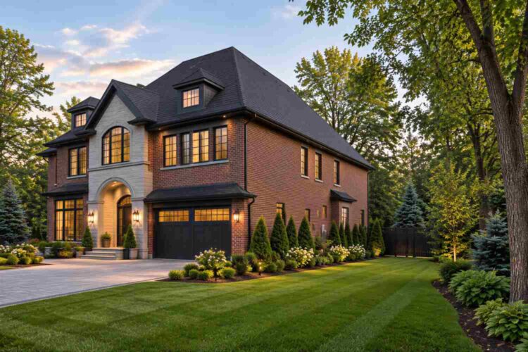 Right Side Elevation Showing the Garage Wing