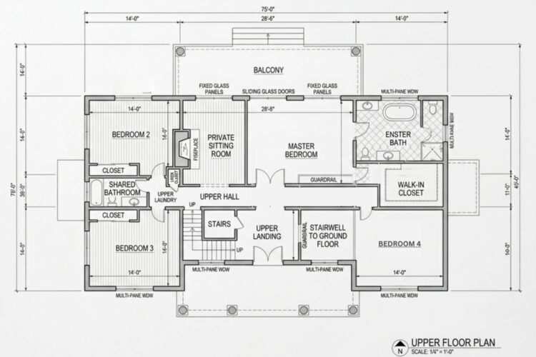 Upper Floor Blueprint of the House