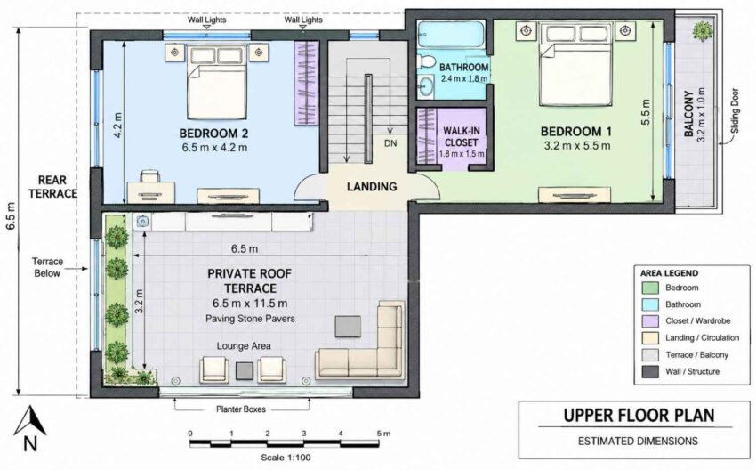 Upper Floor Blueprint of the House