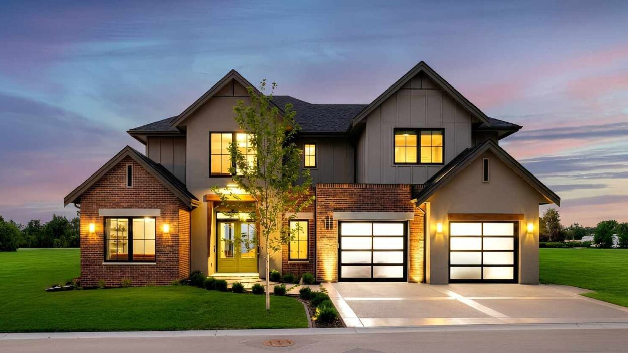 Front Elevation of Modern Farmhouse 4 BHK