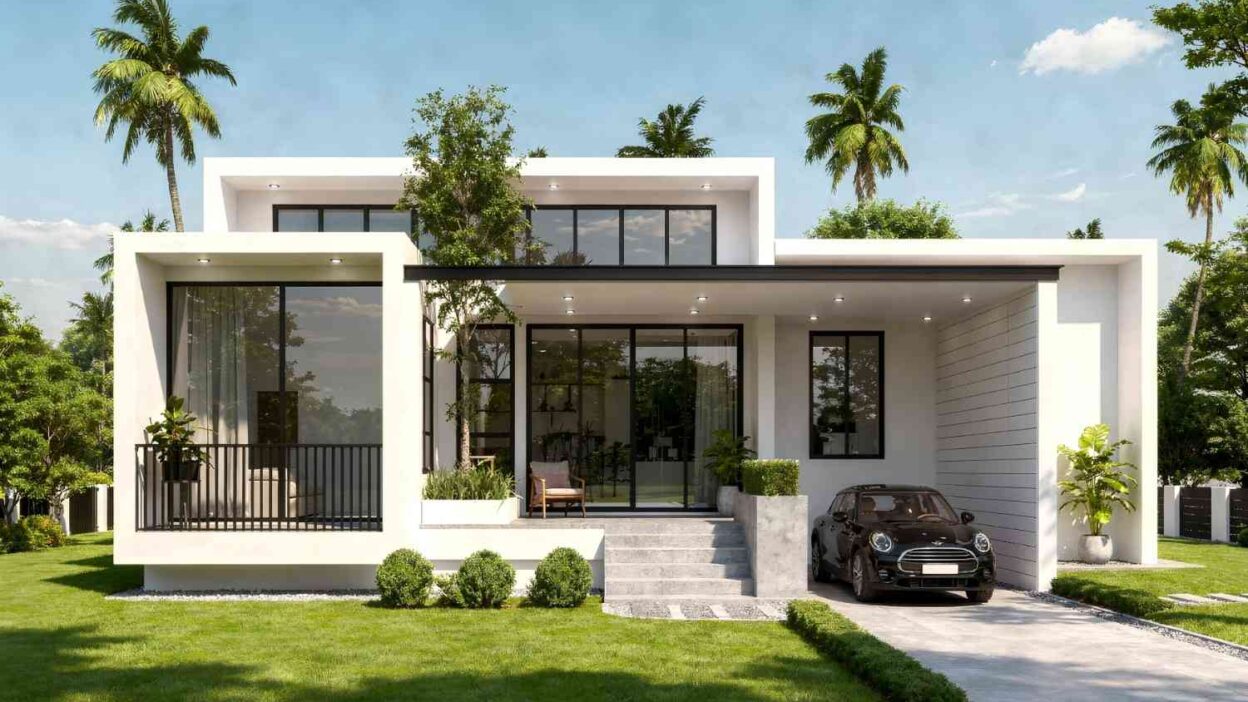 Front Elevation of the Prefabricated Container House