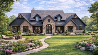 4 BHK Modern Farmhouse Floor Plan