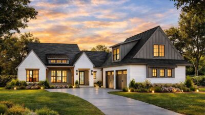 4 BHK Modern Farmhouse Floor Plan