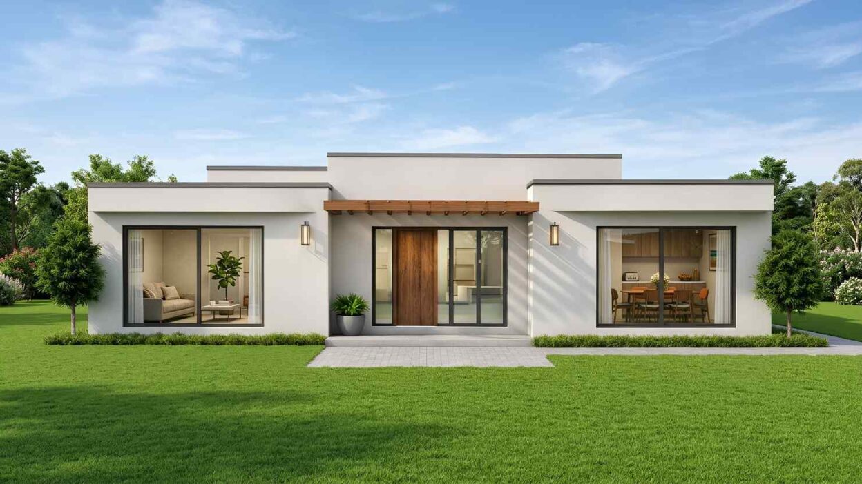 Modern 3 BHK Flat Roof House