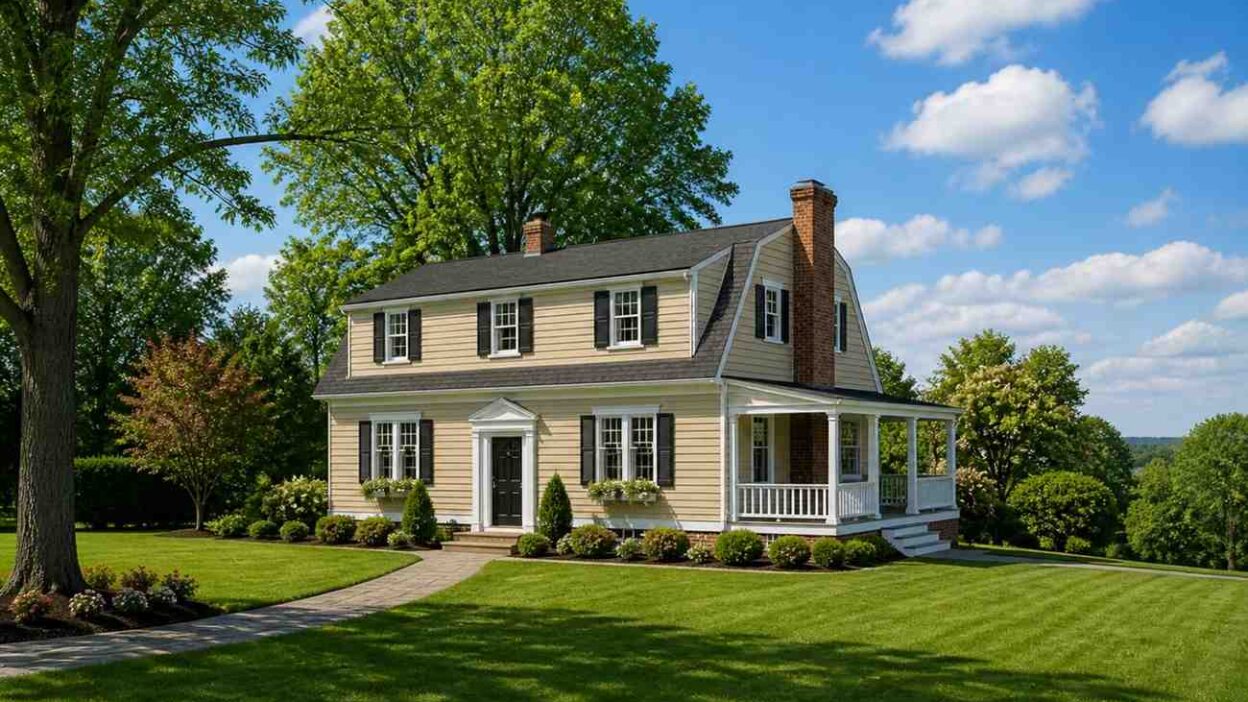 Dutch Colonial with wraparound porch