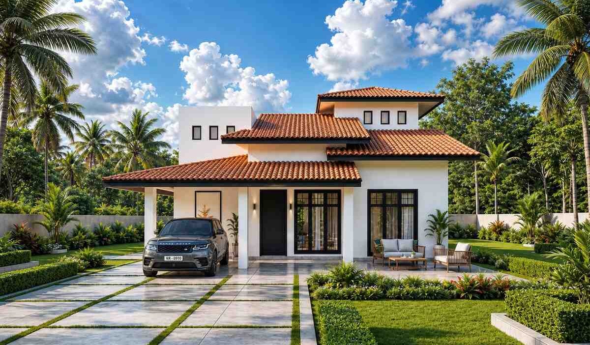 3 Bedroom 2 Story Tropical Mediterranean House