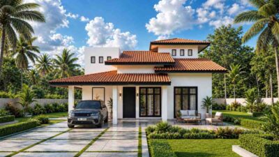 3 Bedroom 2 Story Tropical Mediterranean House