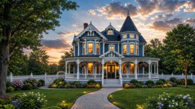 Front Elevation of the 5 Bedroom 2 Story Victorian House Plan