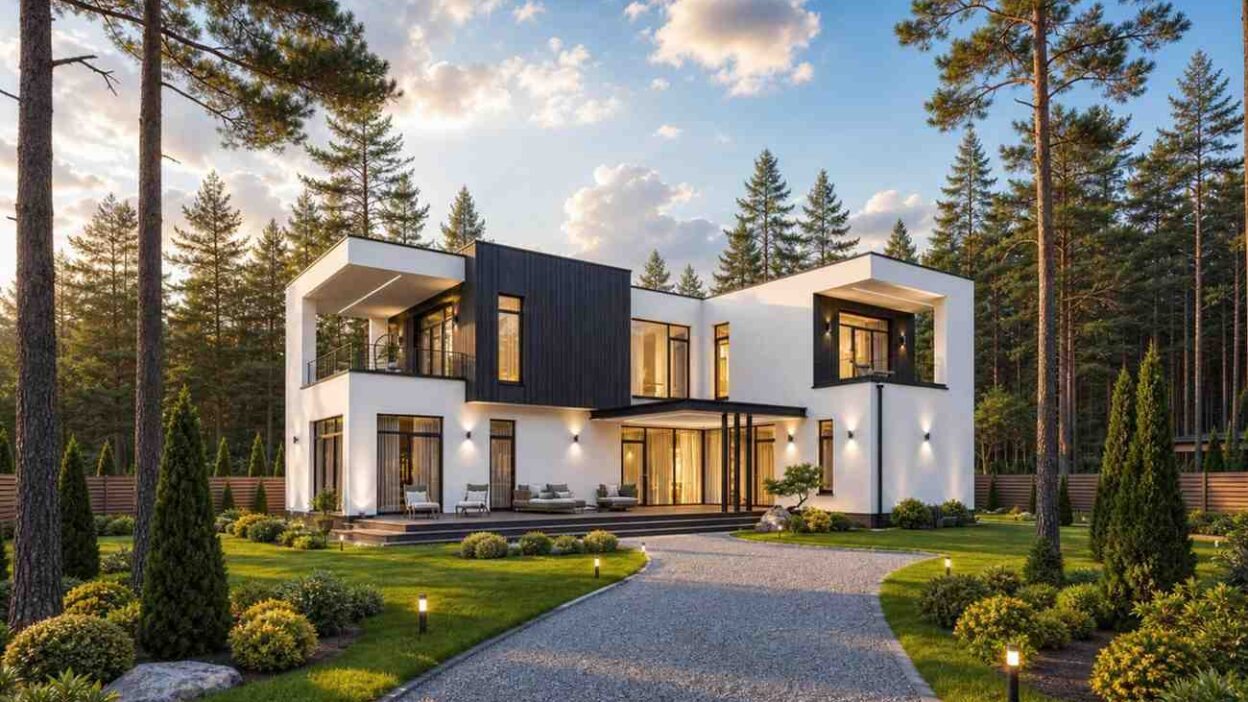 Modern House Plan with Massive Living Terrace