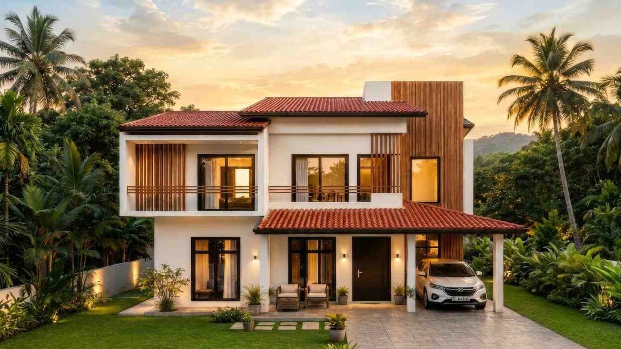 4 Bedroom 2 Story Tropical Modern House Plan with Pray Room
