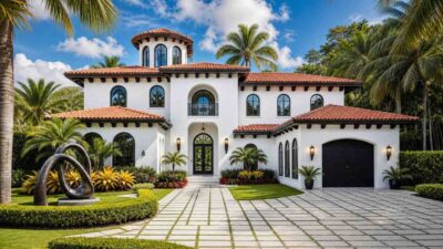 Luxury Mediterranean House Plan with Curved Grand Staircase and Cupola