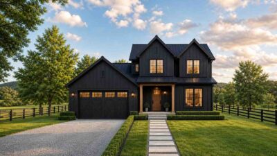 All Black 4 Bedroom 2 Story Modern Farmhouse House Plan