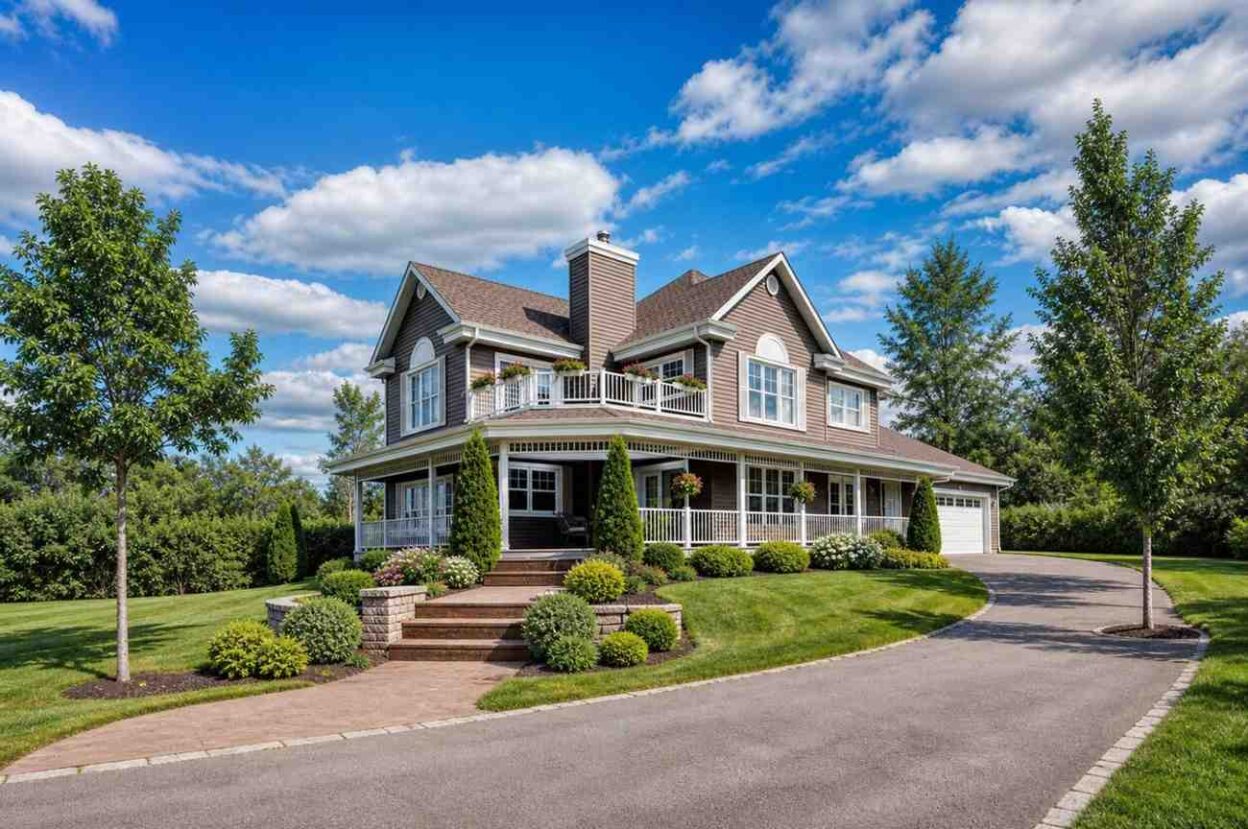 4 Bed 2 Story Victorian Farmhouse Plan with Upstairs Balcony