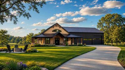 3 Bedroom Barndominium House Plan with Shop Garage and Man Cave
