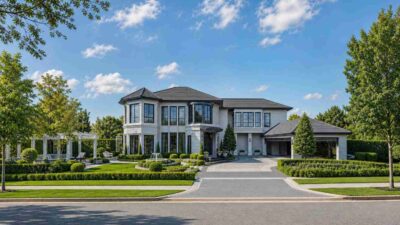 European Manor House Plan with a Grand Circular Motor Court