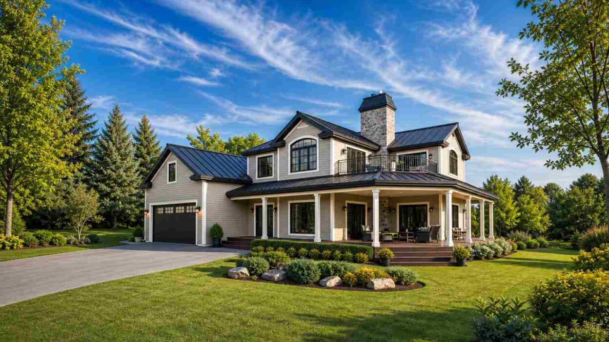 3 Bedroom 2 Story Modern Farmhouse House Plan with Wraparound Porch
