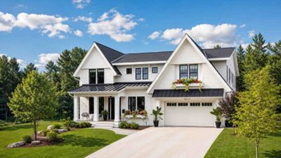 4 Bedroom New American House Plan with Two Home Workspaces