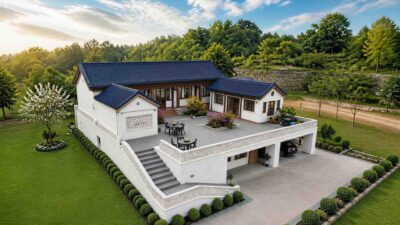 4 Bedroom Asian Contemporary House Plan with Rooftop Terrace