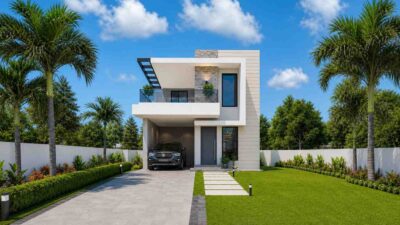 House Plan with Rooftop Lounge and Guest Suite – 3 Bedroom 2 Story Modern