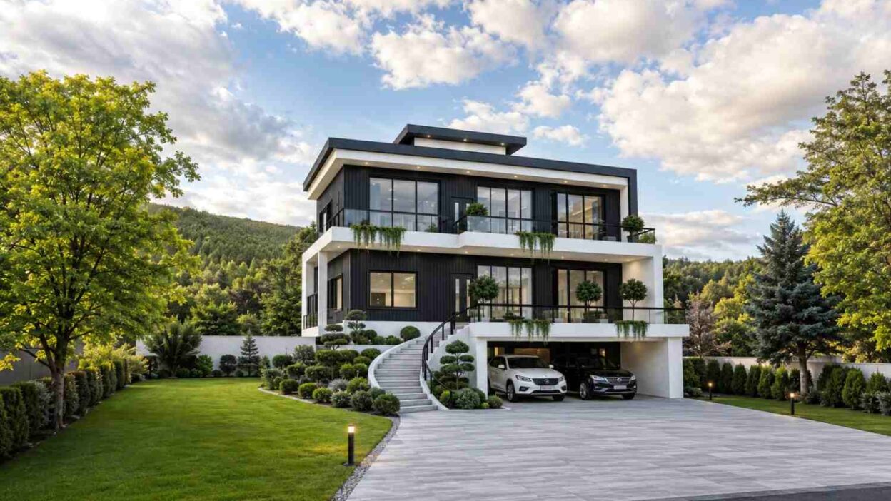 6 Bedroom Ultra Modern House Plan with Walk-Under Garage