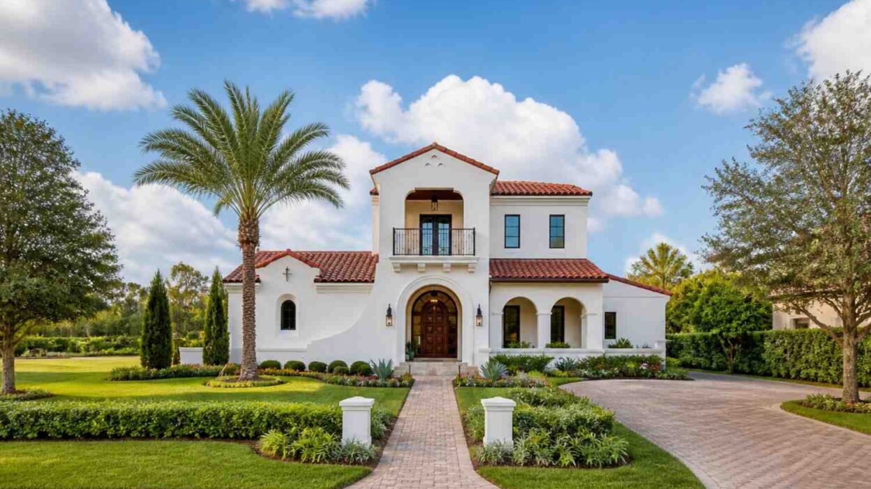 Small Mediterranean Villa House Plan with Pool