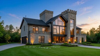 Statement Home House Plan: 5 Bedroom Castellated Contemporary