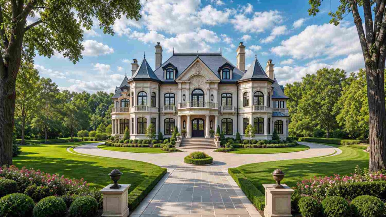 Chateauesque Manor House Plan: 7 Bed European Estate Design