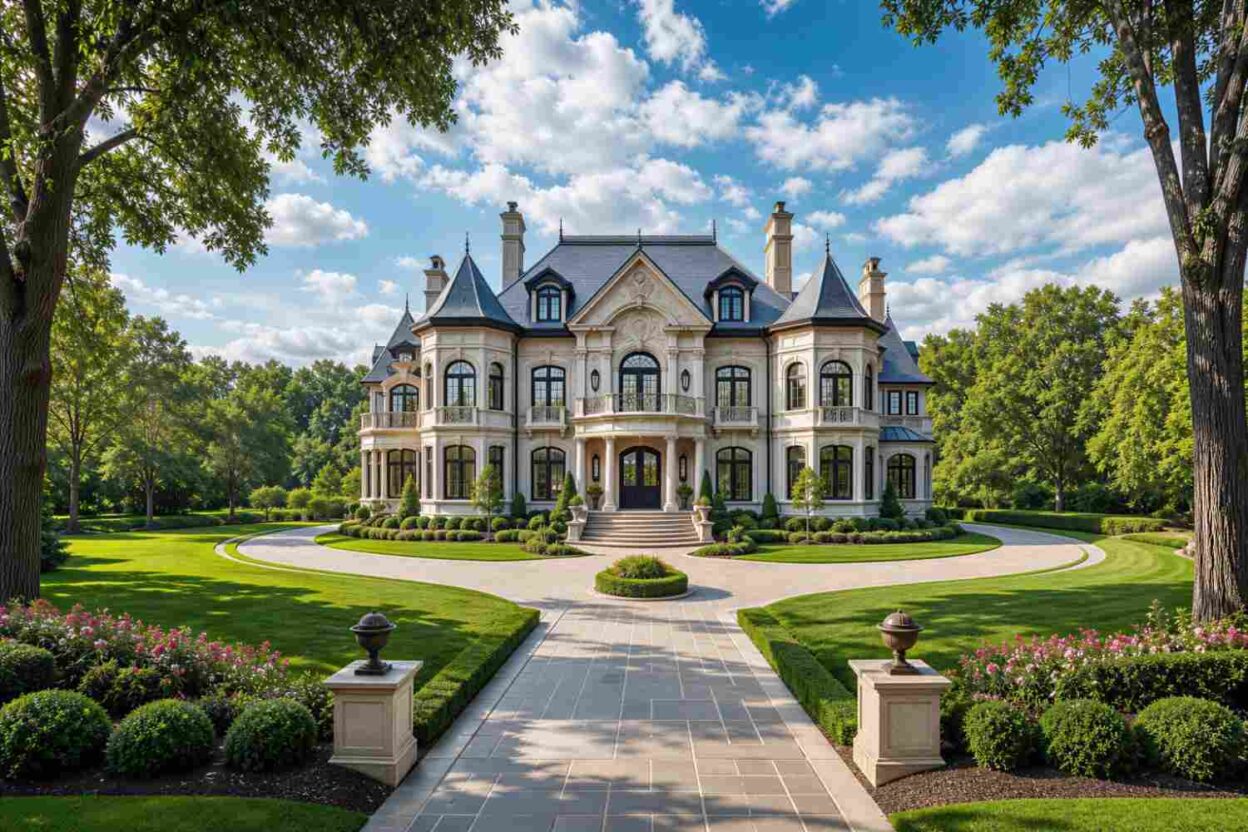Chateauesque Manor House Plan: 7 Bed European Estate Design