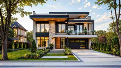 Modern Contemporary House Plan: 5 Bed with Main-Floor Study