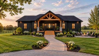 Timber Gable Farmhouse House Plan — 3 Bed 1 Story Design