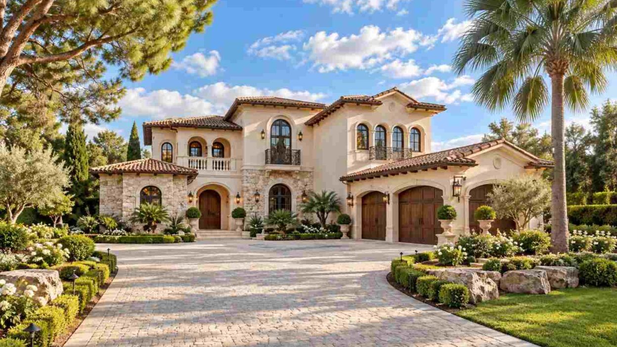 House Plan with Two Primary Suites — 7 Bedroom Tuscan Mediterranean Estate