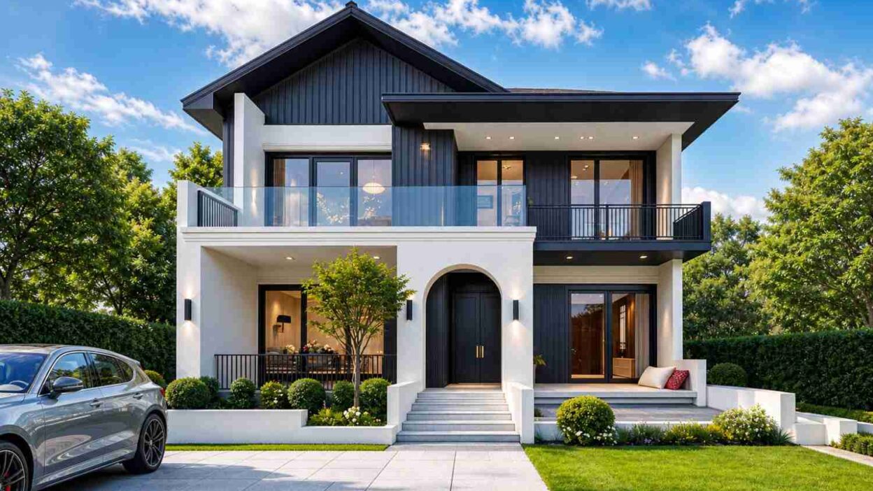 5 Bedroom 2 Story Contemporary House Plan with Pool