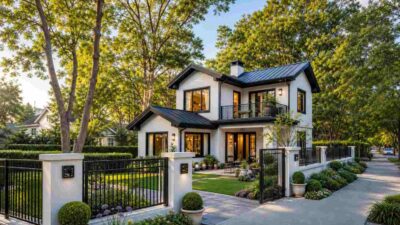 3 Bedroom Black and White Modern Farmhouse Plan with Main-Floor Office