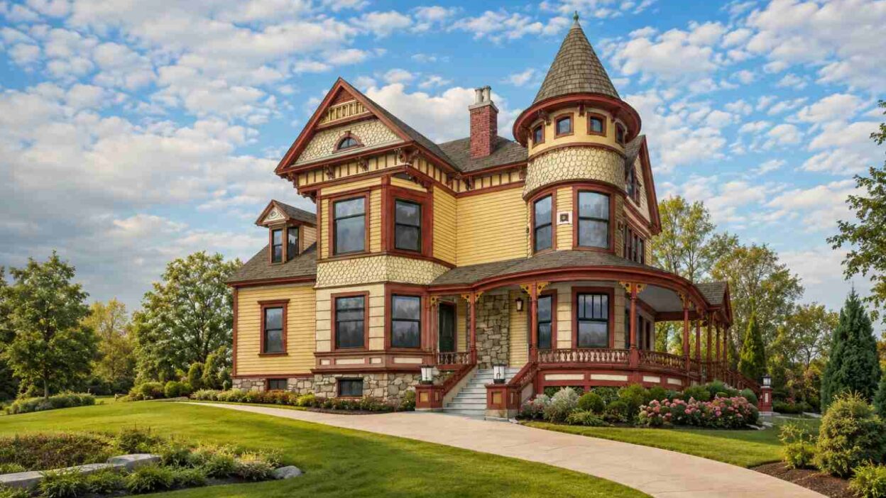 House Plan with Turret Guest Suite: 5 Bedroom Eastlake Victorian