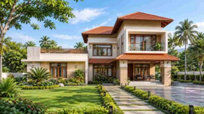 3 Bed 2 Story Tropical Contemporary Plan with Roof Terrace