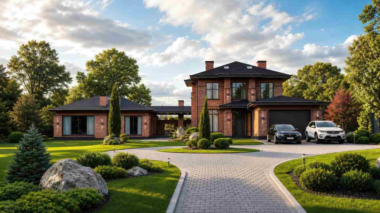 6 Bedroom Transitional Brick Estate House Plan with Ground-Floor Bedroom Suite