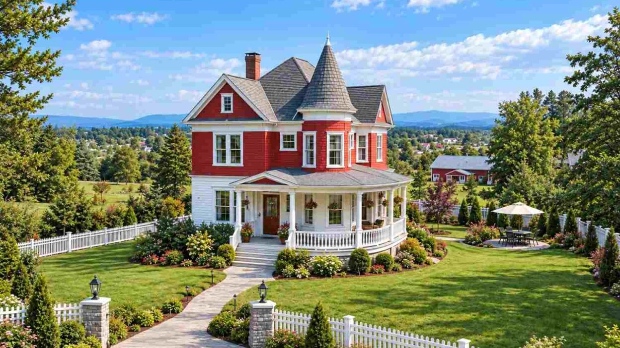 Victorian Farmhouse Plan with Wraparound Porch: 3 Bed